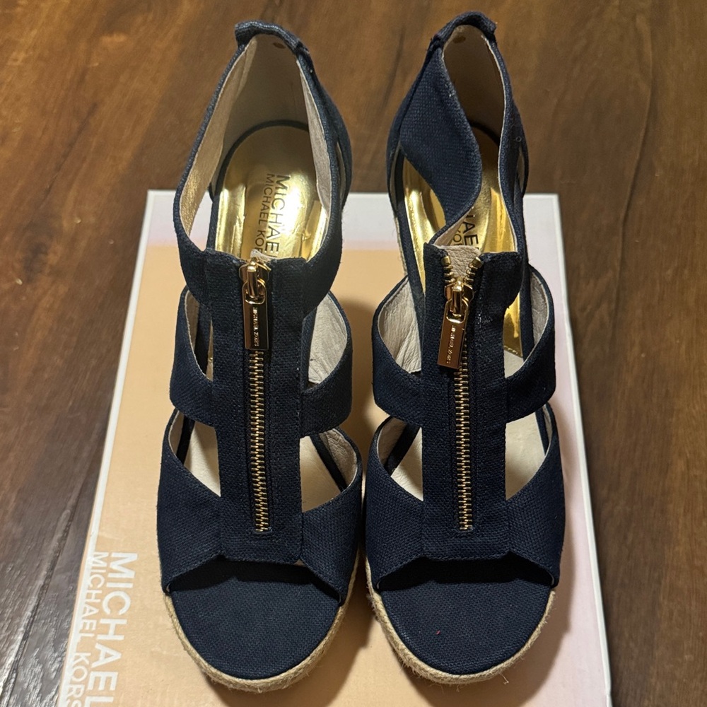 Michael Kors Navy Espadrille Sandals